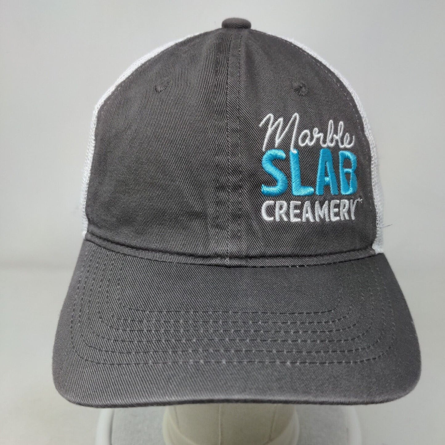 Marble Slab Creamery Strapback Mesh Back Trucker Hat Gray Adult 6 Panel