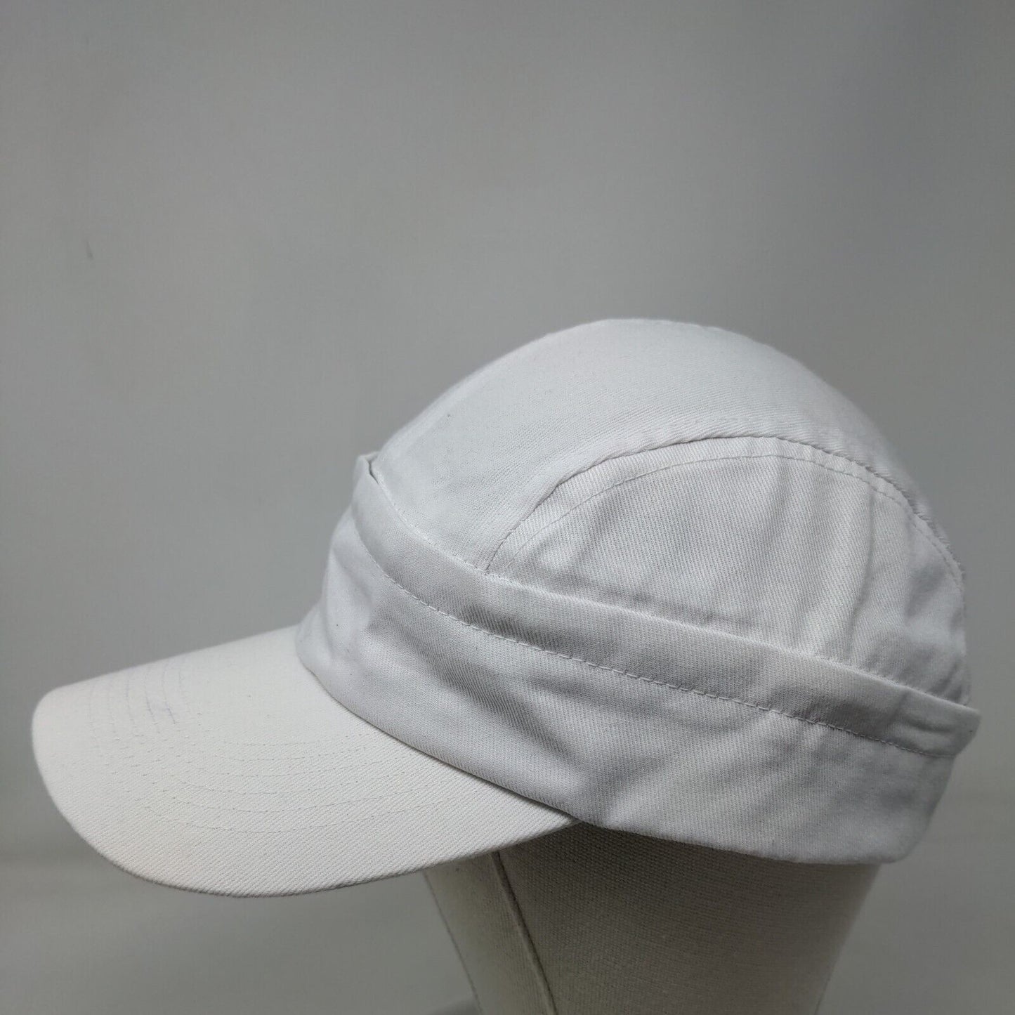 Unbranded Strapback 5 Panel Cap White OSFA Adjustable Blank Polyester Blend