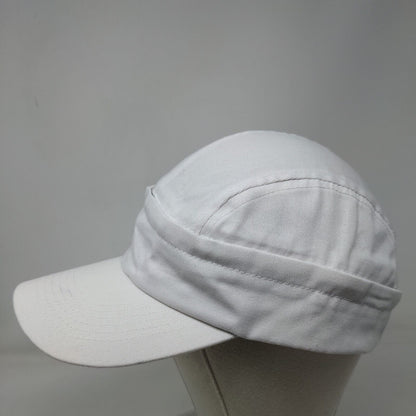 Unbranded Strapback 5 Panel Cap White OSFA Adjustable Blank Polyester Blend