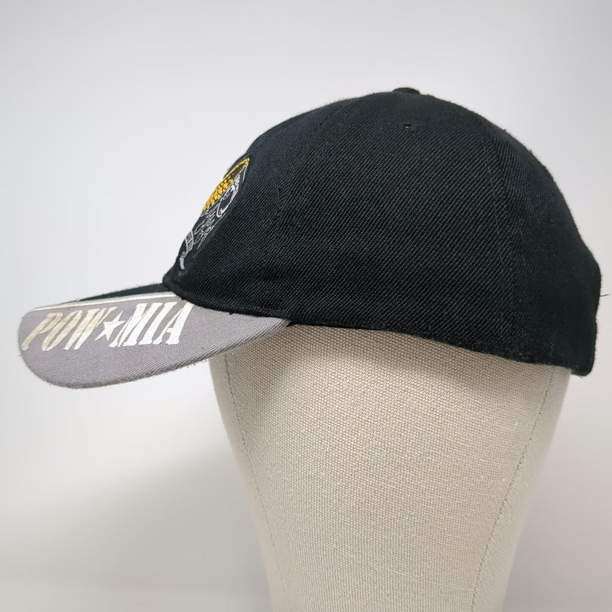 Black Baseball Cap One Size POW-MIA Eagle American Flag Military Veteran Hat