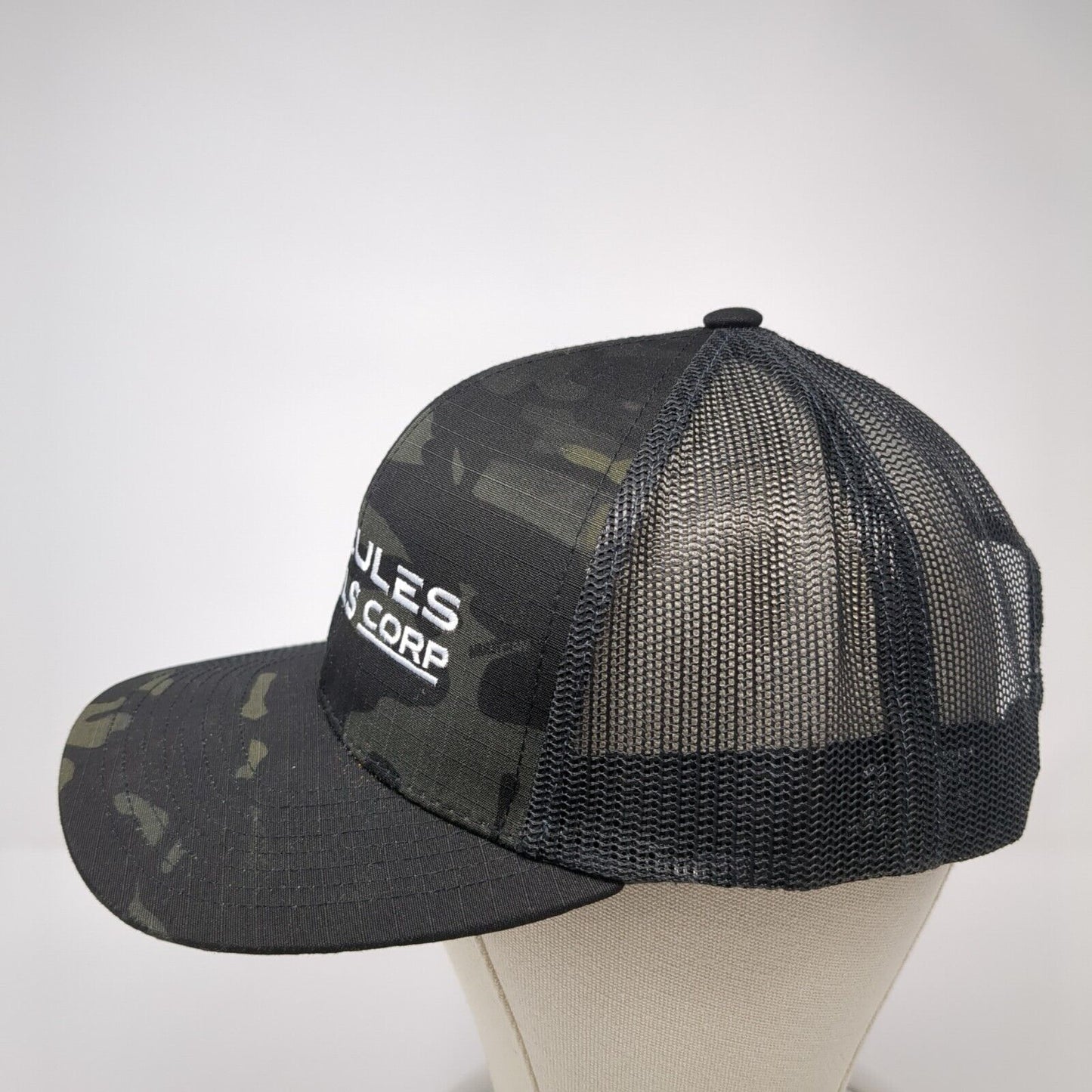 Hercules Metals Corp Snapback Trucker Hat Camouflage OS Mesh Pacific Headwear