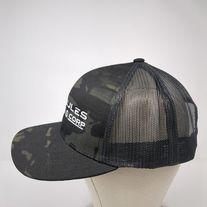 Hercules Metals Corp Snapback Trucker Hat Camouflage OS Mesh Pacific Headwear