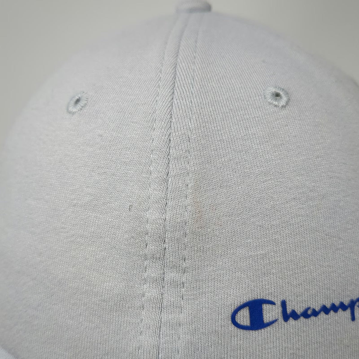 Champion Baseball Cap Gray One Size Slideback Embroidered Script Logo Cotton Hat
