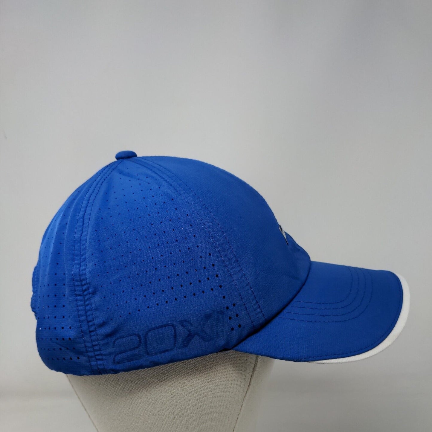 Nike Golf Swoosh Strapback Hat Blue One Size Adjustable Laser Cut