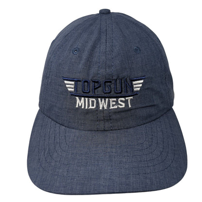 Top Gun Mid West Strapback Hat Blue One Size Adjustable Adrenaline