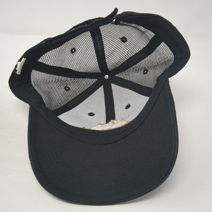 The BackStoppers, Inc. Strapback Trucker Hat Black One Size Mesh Back