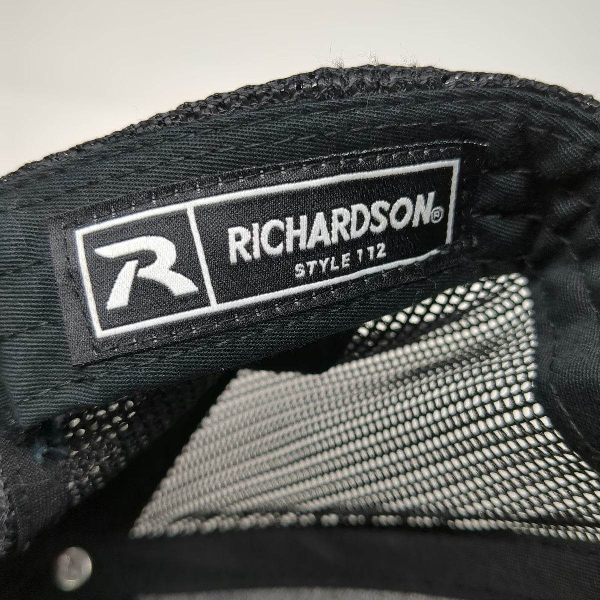 Richardson Trucker Hat Black One Size Leather Patch B.A. Fischer Snapback