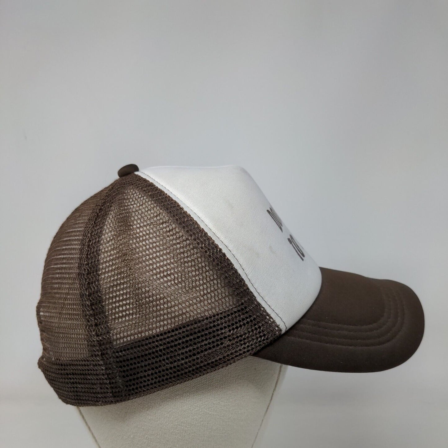 Don't Talk To Me Snapback Trucker Hat Brown One Size Adjustable Mesh Back