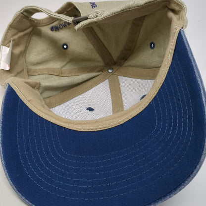 Nissin Baseball Cap Beige Blue One Size Simplot AgriBusiness Fish Smoky Hat