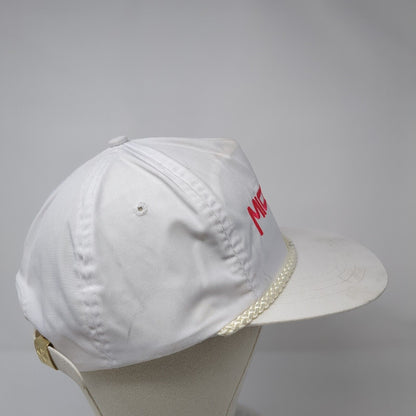 Micron Slideback Hat White One Size Adjustable Rope 6 Panel Sportcap
