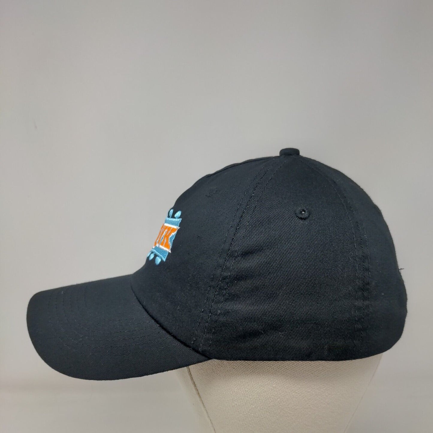 99.5 QYK Strapback Hat Black OS Adjustable Embroidered Vented Holes Hit Wear