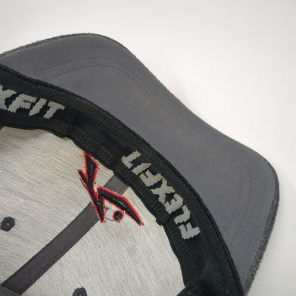 Rusty Baseball Cap Gray One Size Flexfit Embroidered Logo Surf Skate Wear Hat