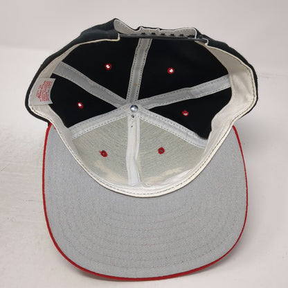 New Era Snapback Hat Black Red M/L Mt Sentinel Star Made in USA Two Tone