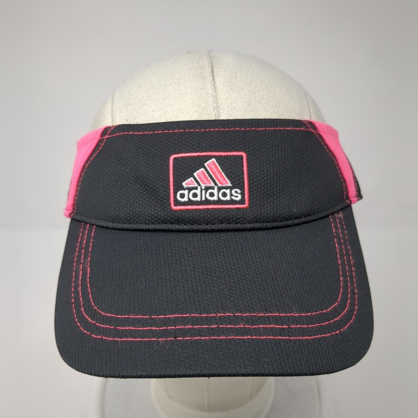Adidas Strapback Sun Visor Cap Black One Size Adjustable Embroidered Polyester