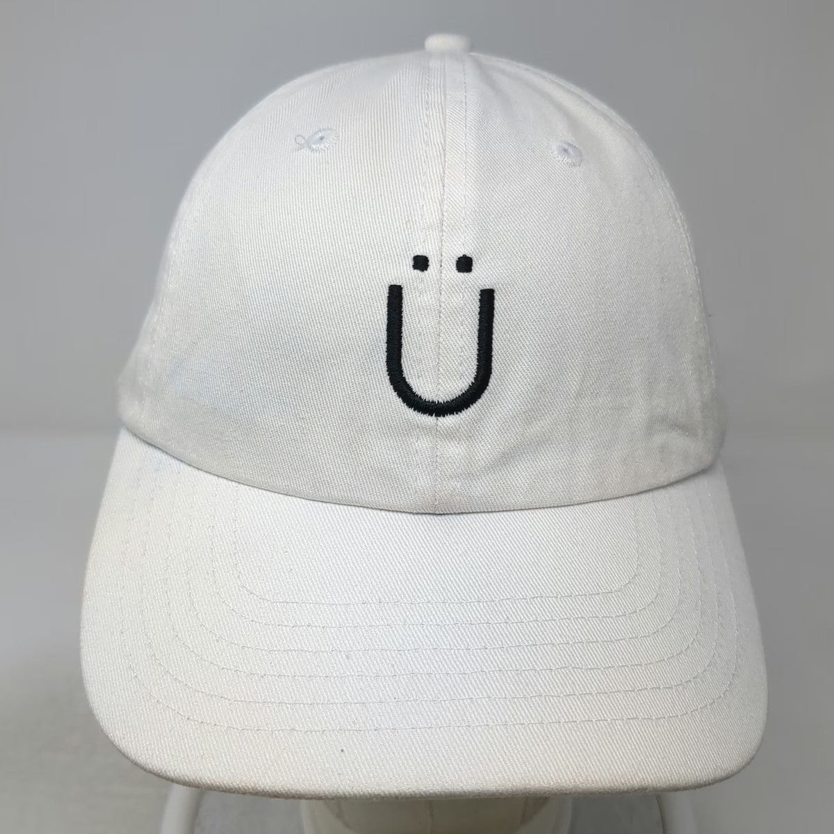 Quake City Caps Baseball Cap White OS Embroidered Logo Snapback Hat Curved Brim