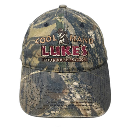 Port Authority Baseball Cap Green Red Gold OSFM Camo Eagle Idaho Steakhouse Hat
