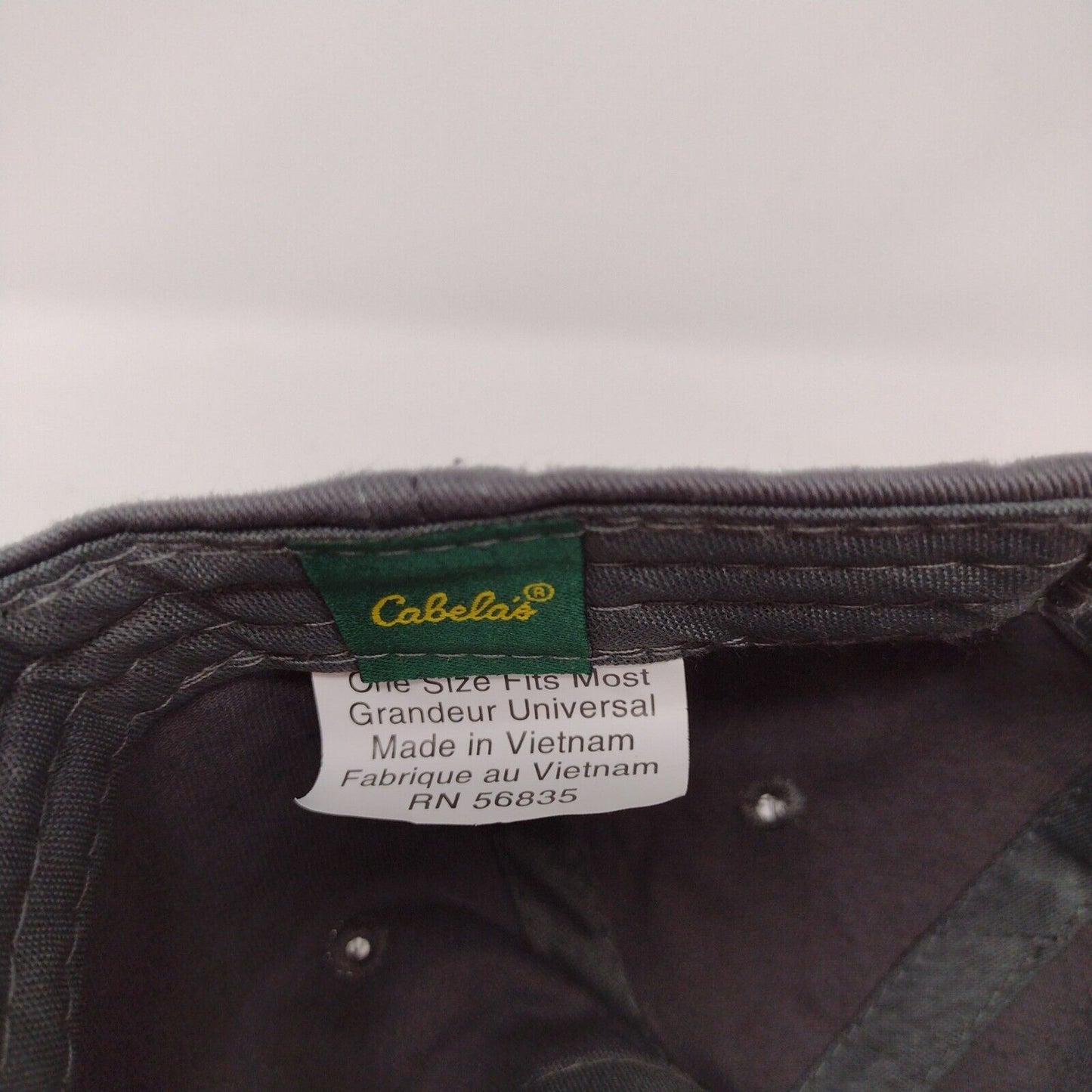 Cabela's Club Slideback Hat Gray OSFM Adjustable Embroidered Solid