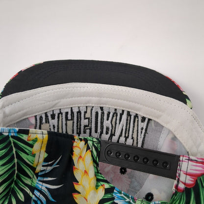 California Snapback Hat Multi One Size Floral Embroidered Hawaiian
