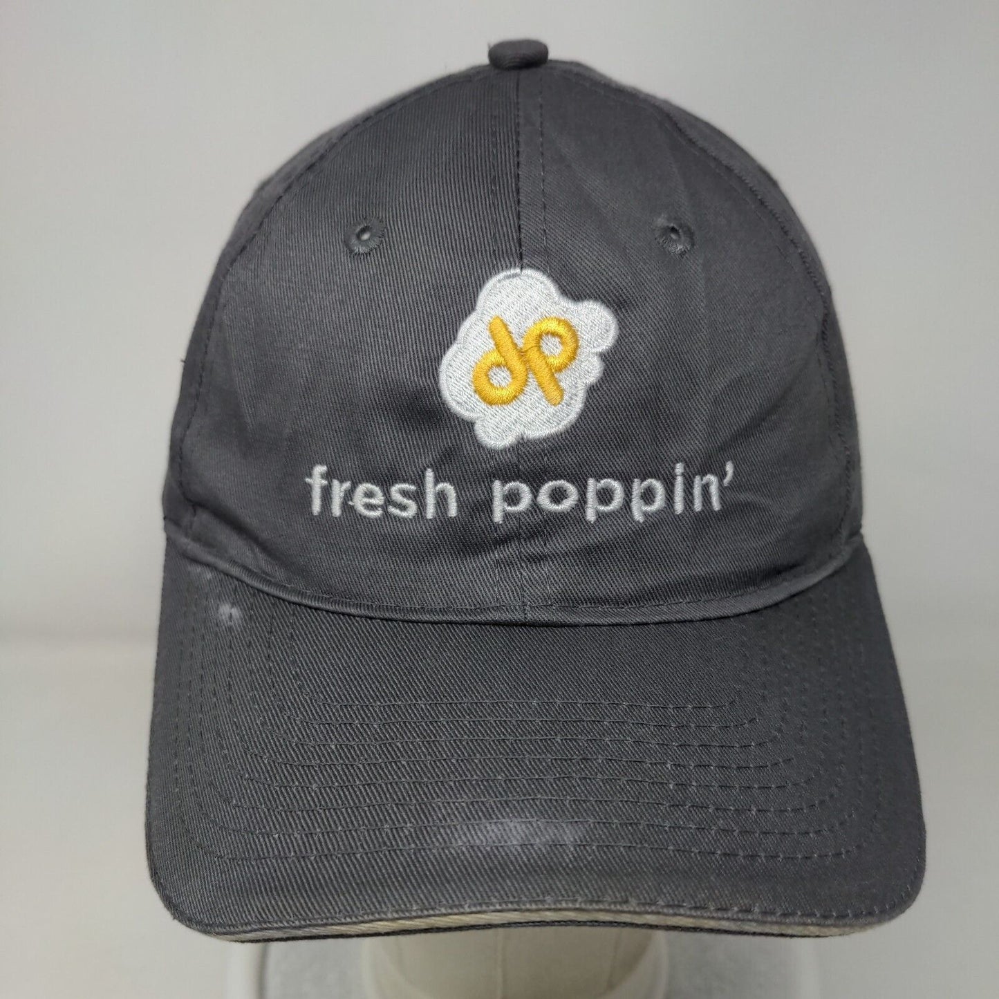 Fresh Poppin' Strapback Hat Gray One Size Adjustable Embroidered Port & Company