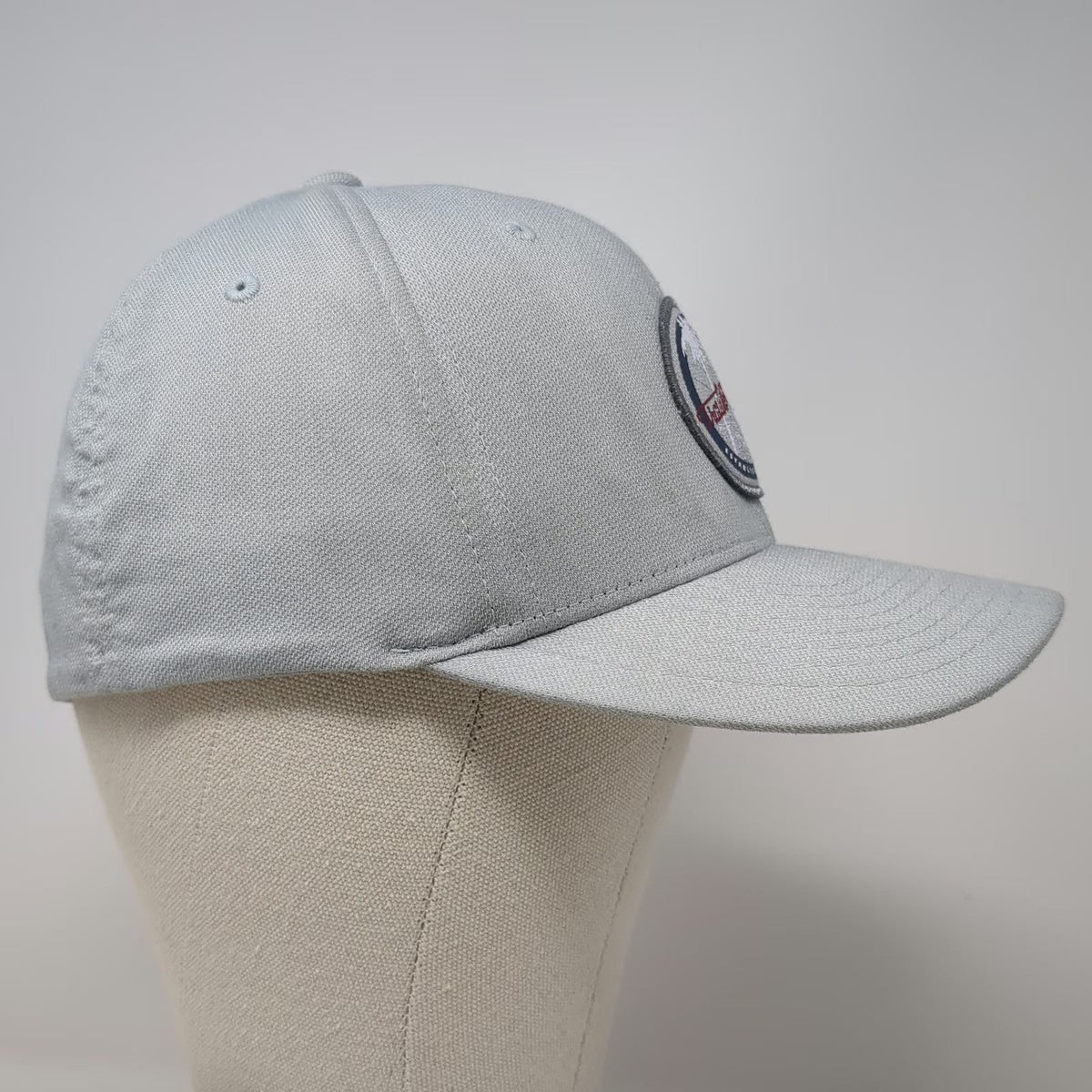 TravisMathew Baseball Cap Gray M Palm Tree Patch Flexfit Curved Brim Golf Hat