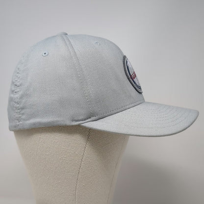 TravisMathew Baseball Cap Gray M Palm Tree Patch Flexfit Curved Brim Golf Hat