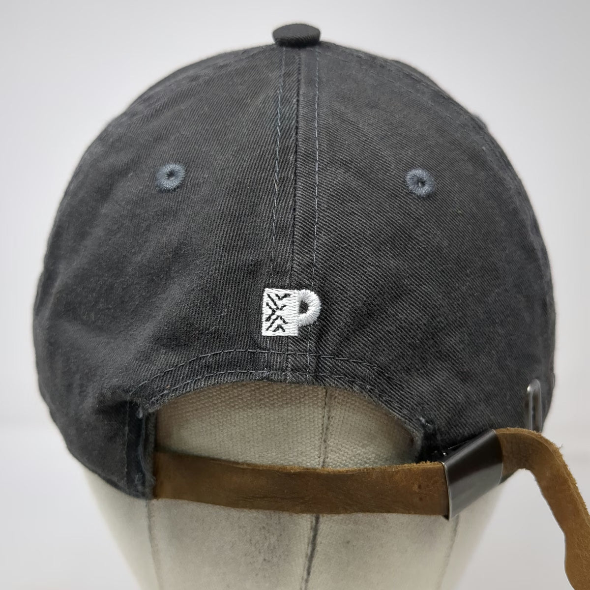 Peet's Coffee Baseball Cap Gray One Size Leather Strapback Hat Embroidered Logo