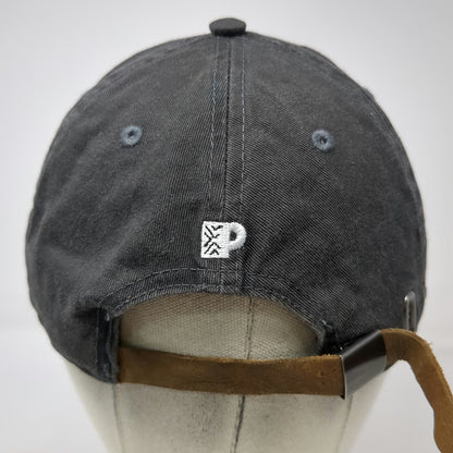 Peet's Coffee Baseball Cap Gray One Size Leather Strapback Hat Embroidered Logo