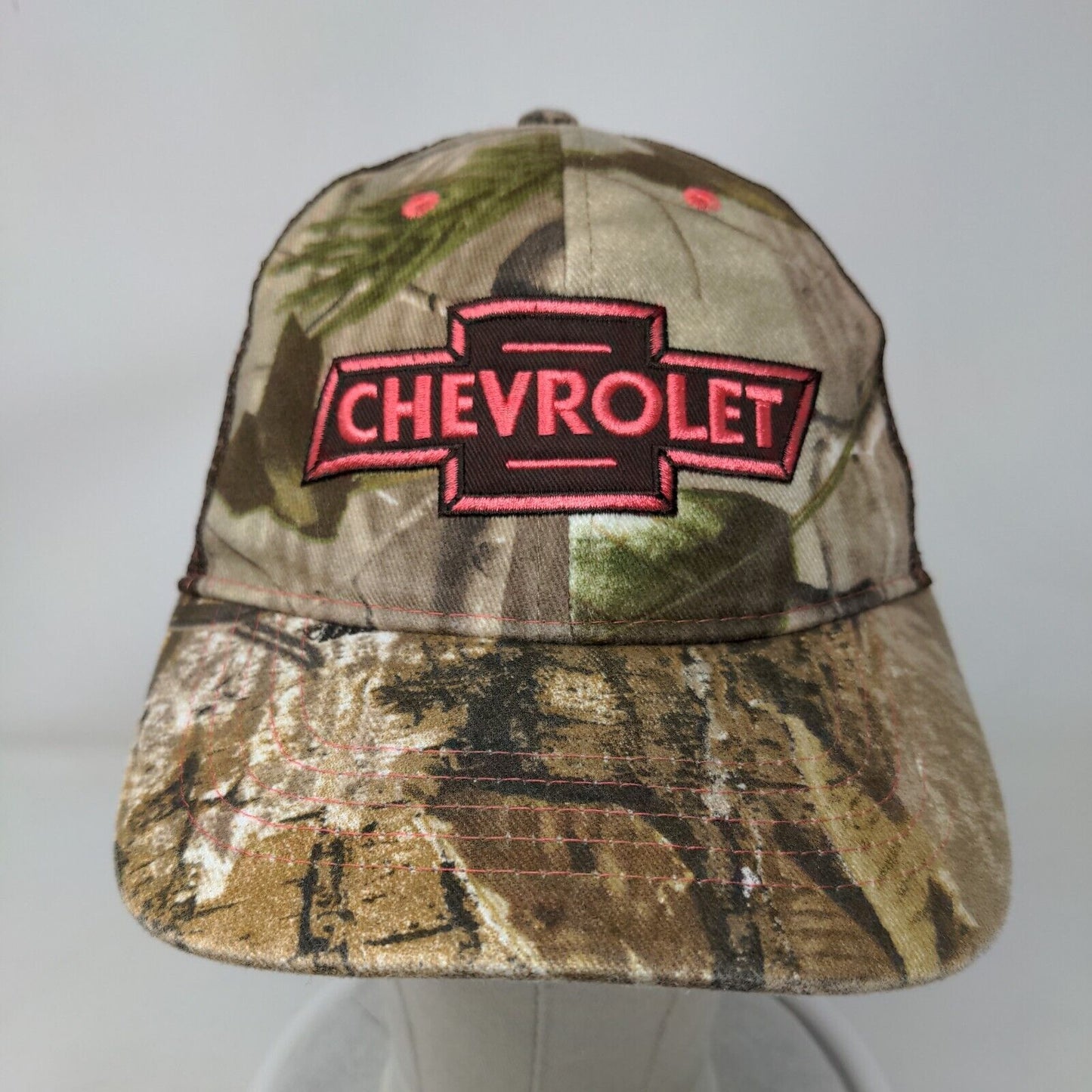 Chevrolet Strapback Mesh Back Trucker Hat Camo OSFM Embroidered Infinity