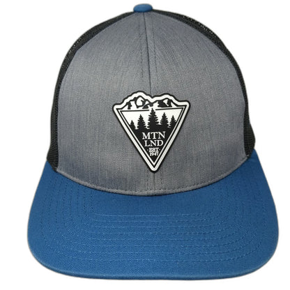 Pacific Headwear Trucker Hat Gray Blue One Size Employee Owner Mountain Mesh