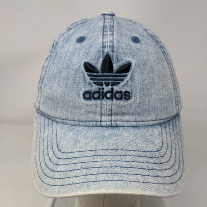 Adidas Trefoil Women's Slideback Hat Blue Denim OSFW 3 Stripes Embroidered