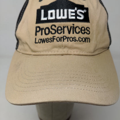 Lowe's Men's Strapback Hat Tan Black Embroidered Pro Services Logo