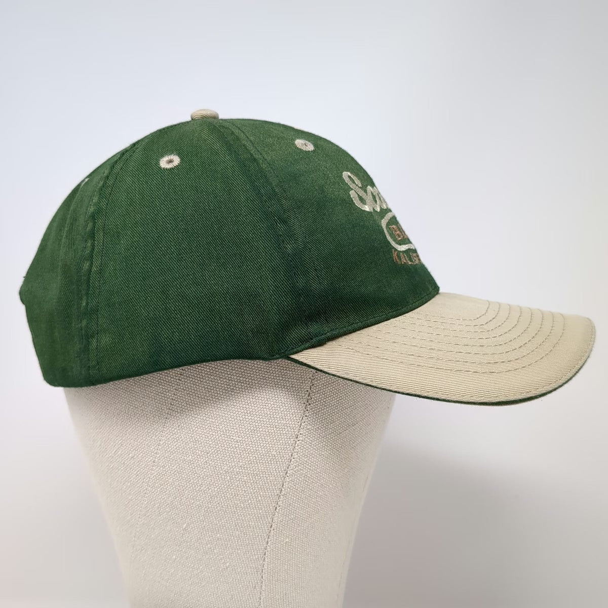 OTTO Green Beige One Size Baseball Cap Hat Scotty's Bar Kalispell MT Strapback