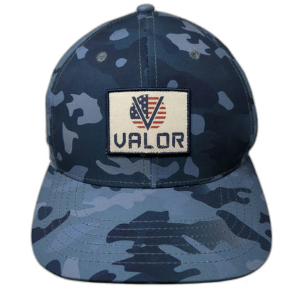 Pukka Snapback Blue One Size Valor American Flag Camo Patch Structured Hat