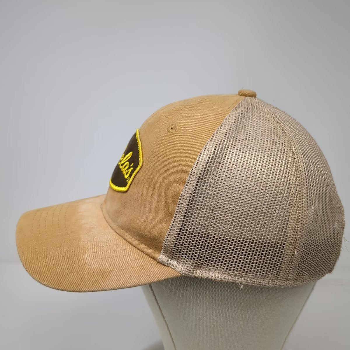 Cabela's Trucker Hat Brown One Size Snapback Mesh Back Embroidered Patch hat