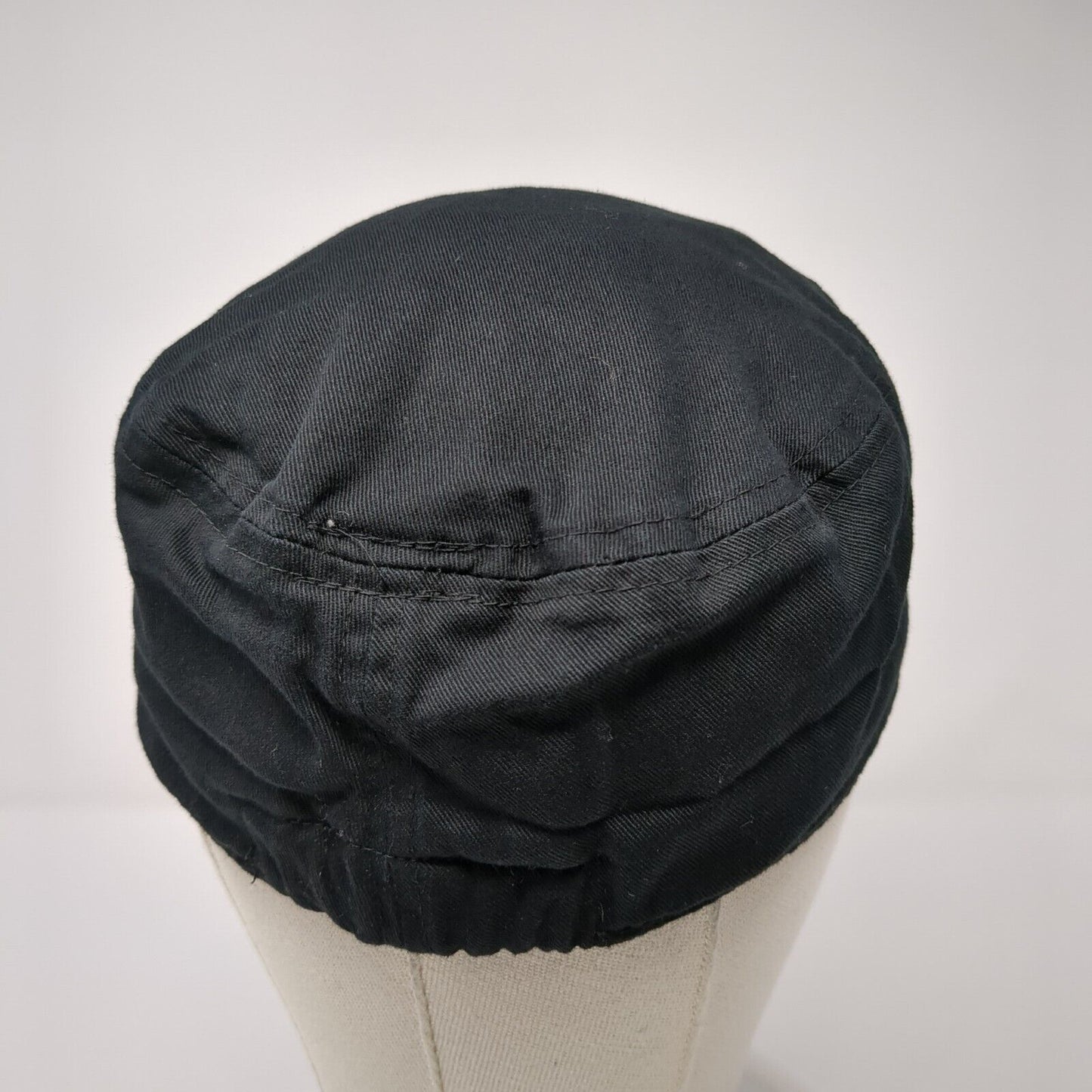 Bongo Cadet Army Cap Black One Size Stretch Embellished Rhinestone Cotton