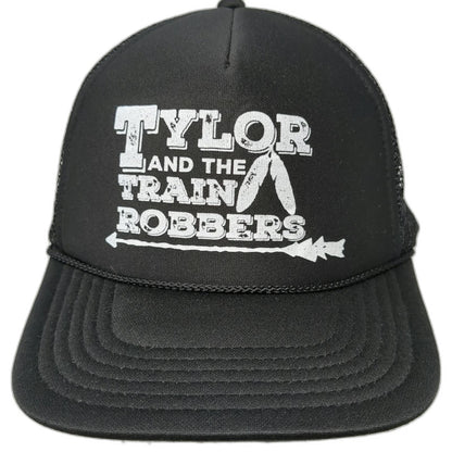 Otto Trucker Hat Black One Size Tylor and the Train Robbers Band Mesh Foam Rope