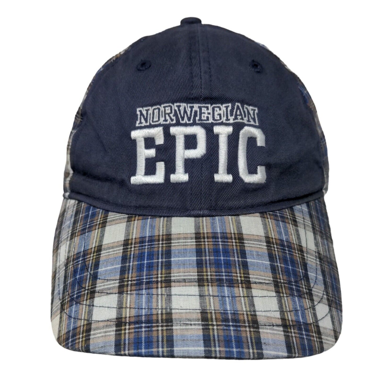 Norwegian Epic Strapback Hat Multi One Size Embroidered Plaid Sherry