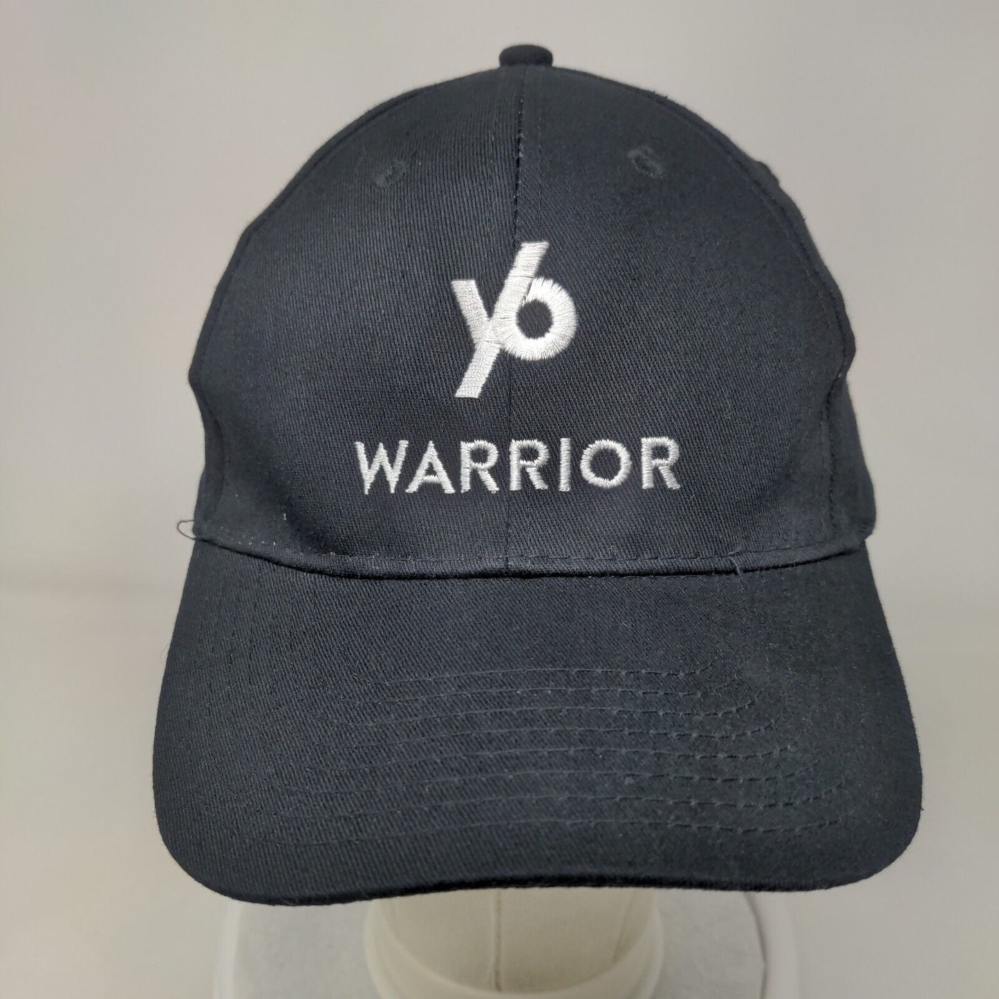 Y6 Warrior Strapback Hat Black OSFA Embroidered Adjustable Vitronic