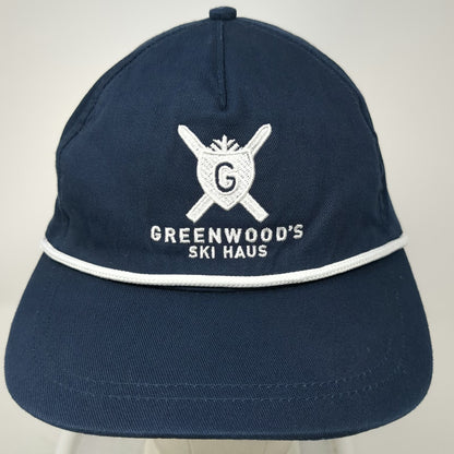 Port Authority 5 Panel Blue One Size Greenwood's Ski Haus Rope Snapback Hat Logo