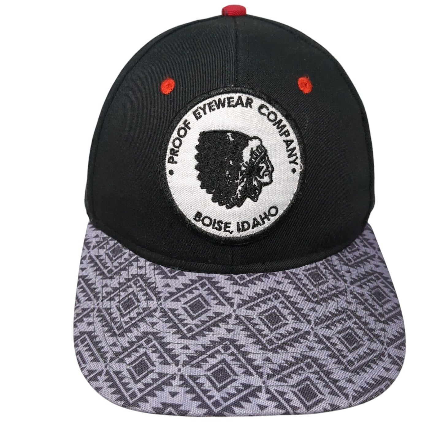 Proof Eyewear Company Boise Idaho Snapback Hat Black One Size Adjustable Proof