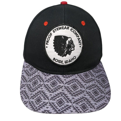 Proof Eyewear Company Boise Idaho Snapback Hat Black One Size Adjustable Proof