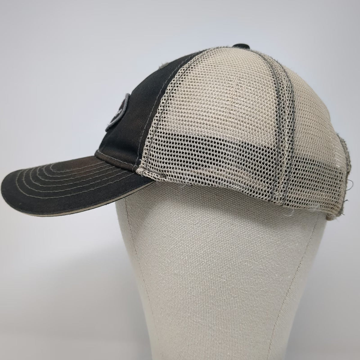 BowTech Baseball Cap Black One Size Mesh Patch Strapback Contrast Stitch Hat