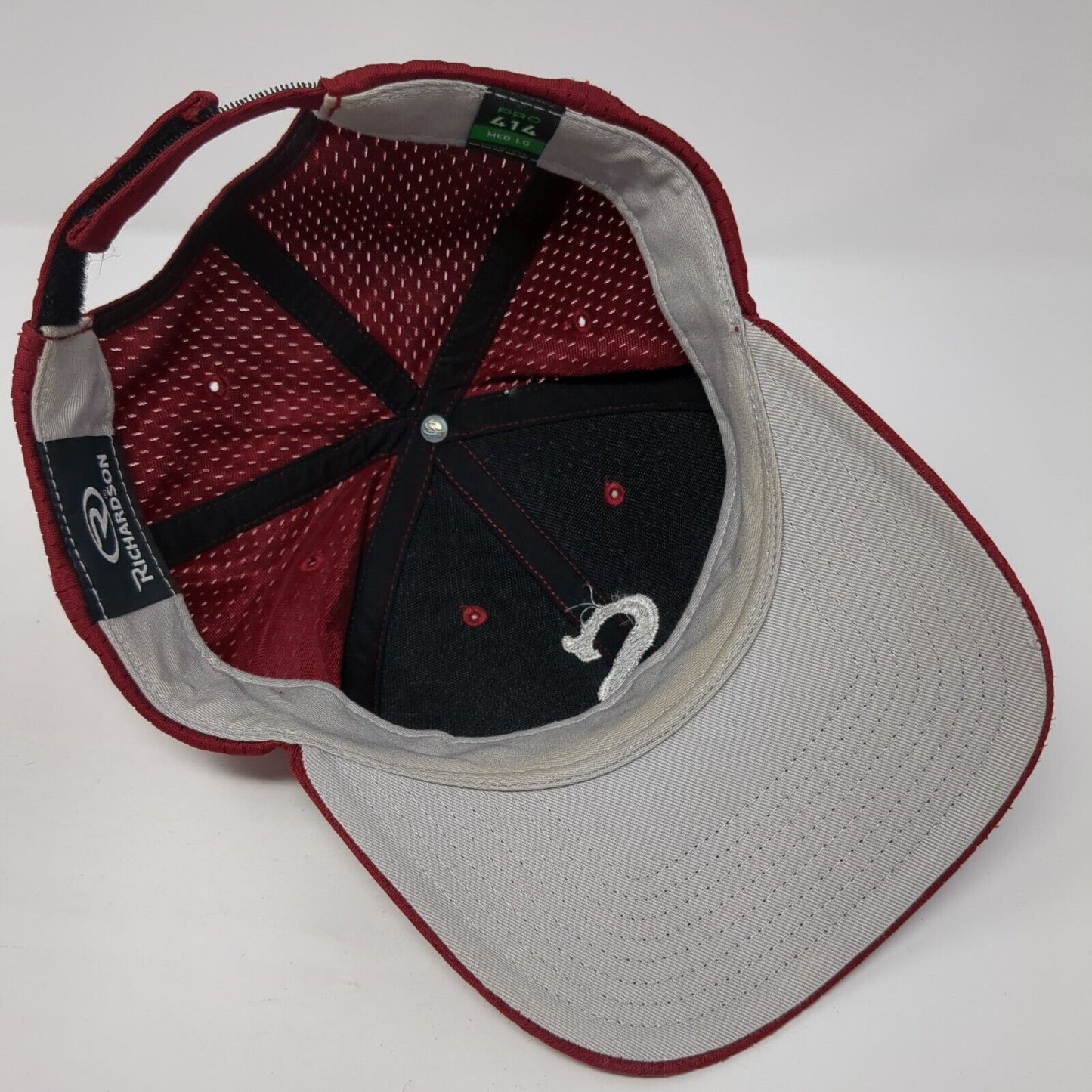 Letter S Strapback Hat Red Medium-Large Embroidered Richardson 6 Panel
