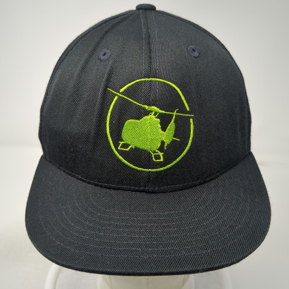 Yupoong Maverick Helicopters Tour Baseball Cap Black Green 6 7/8 210 Fitted Hat