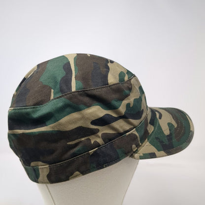 Ethos Army Cap Green L Camo Cotton Fitted Flat Top Woodland Pattern Hat