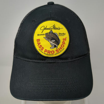 Bass Pro Shops Trucker Hat Black OSFM Johnny Morris Brown Derby Mesh Snapback