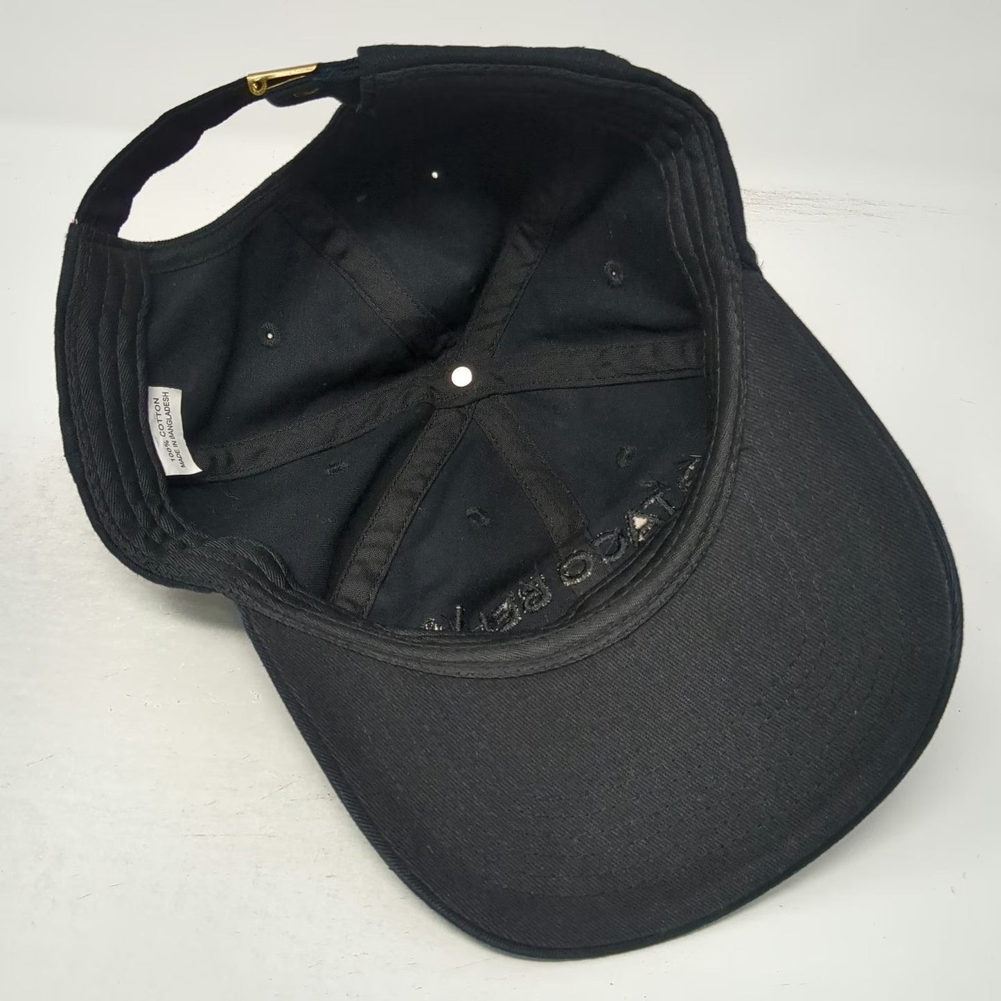Taco Bell Logo Baseball Cap Black One Size Tonal Embroidery Slideback Cotton Hat