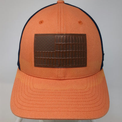 Columbia Baseball Orange M Mesh Flexfit Bullet American Flag Patch Outdoor Hat