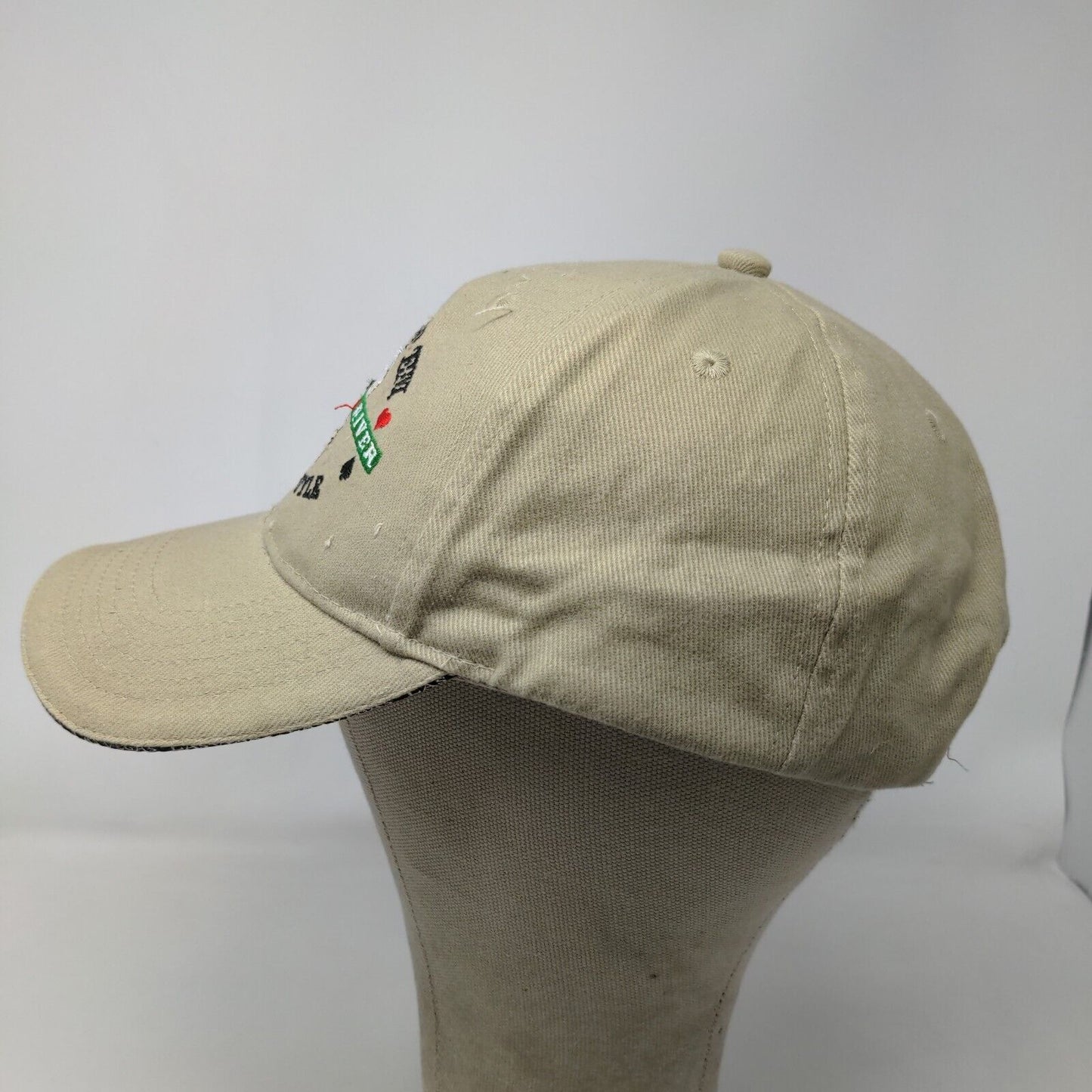 Surfware Men's Strapback Hat Tan OSFA Embroidered Texas Hold'em Las Vegas