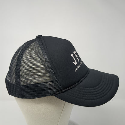 JFTP Jesus For The People Mesh Back Rope Trucker Hat Black One Size